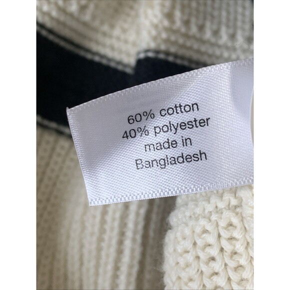 Lane Bryant Striped Tunic Sweater 22/24 Chunky Knit Ribbed Long Sleeve Ivory Tan - Picture 10 of 12